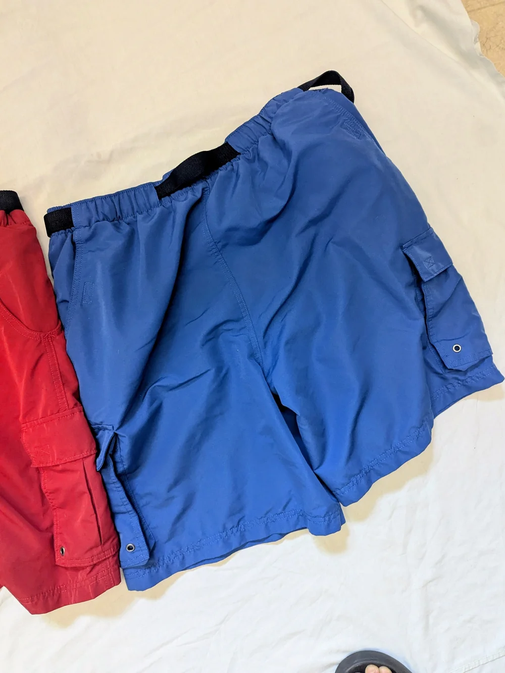 Lands End Cargo Outdoor Hiking Shorts 2 PK Red And Blue Men's L